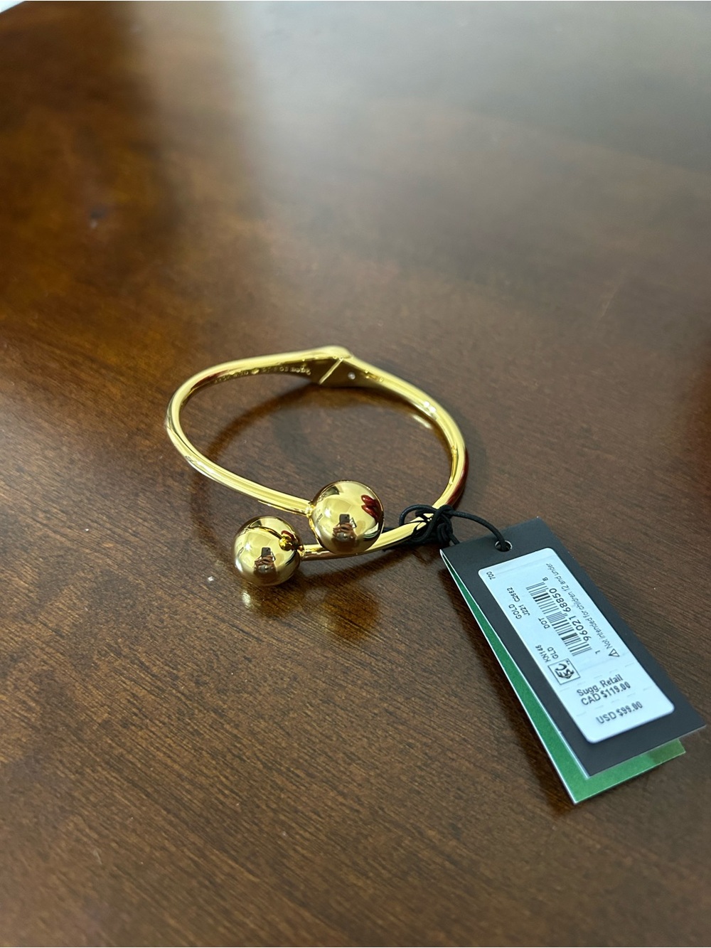Kate Spade Gold Dot Hinged Cuff MSRP $99